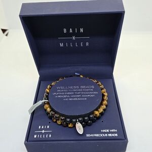 Bain Miller Tigers Eye Wellness Bead Bracelet Set.  New In Box.